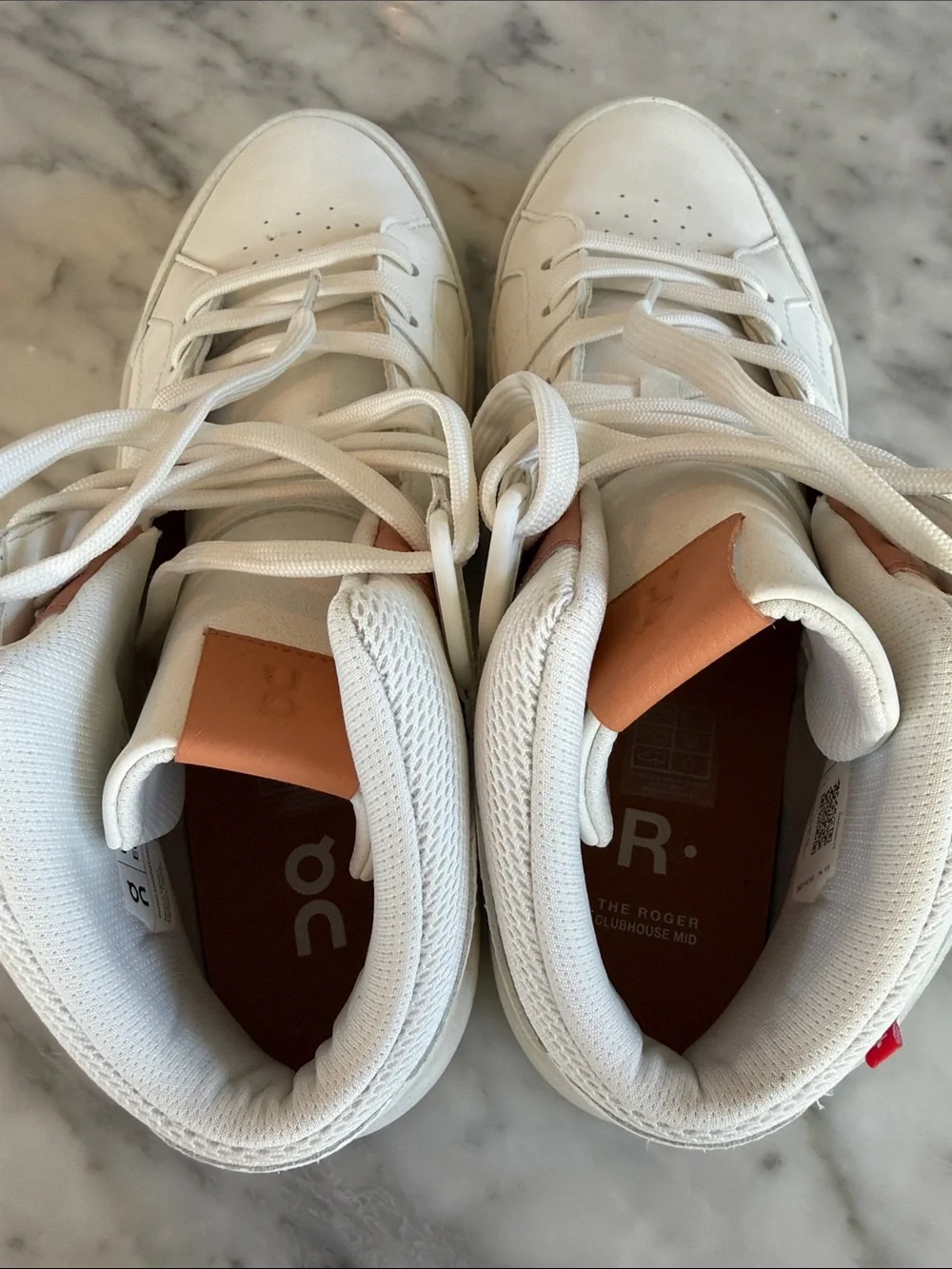 On Running the Roger White Sneakers with Tan Accents - Picture 4 of 11